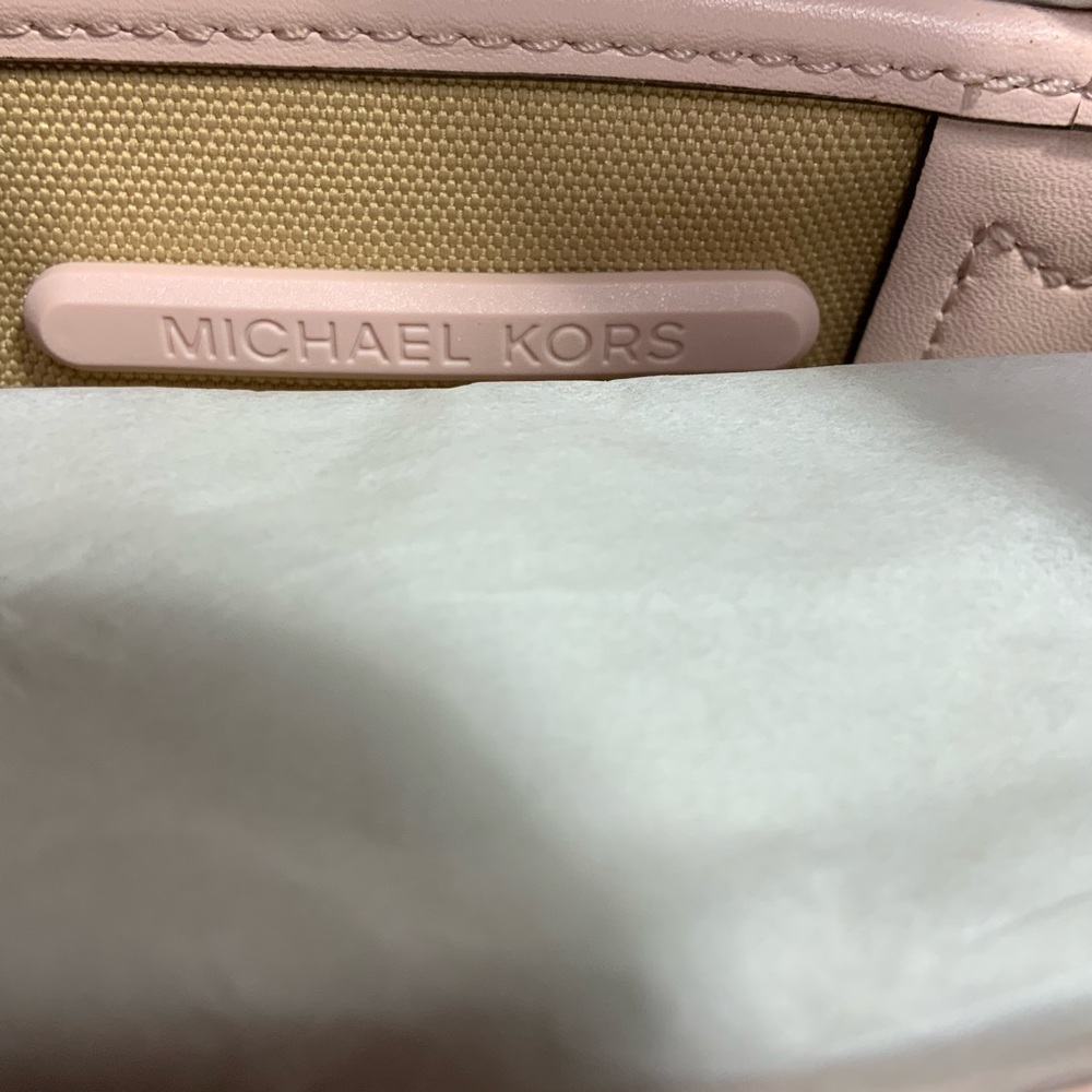 Michael Kors Jodie Small Powder Blush Jacquard Recycled Polyester Tote Handbag - Picture 7 of 10